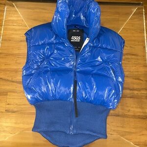 ASOS 4505 MULI SKI & SNOW PUFFER VEST BLUE